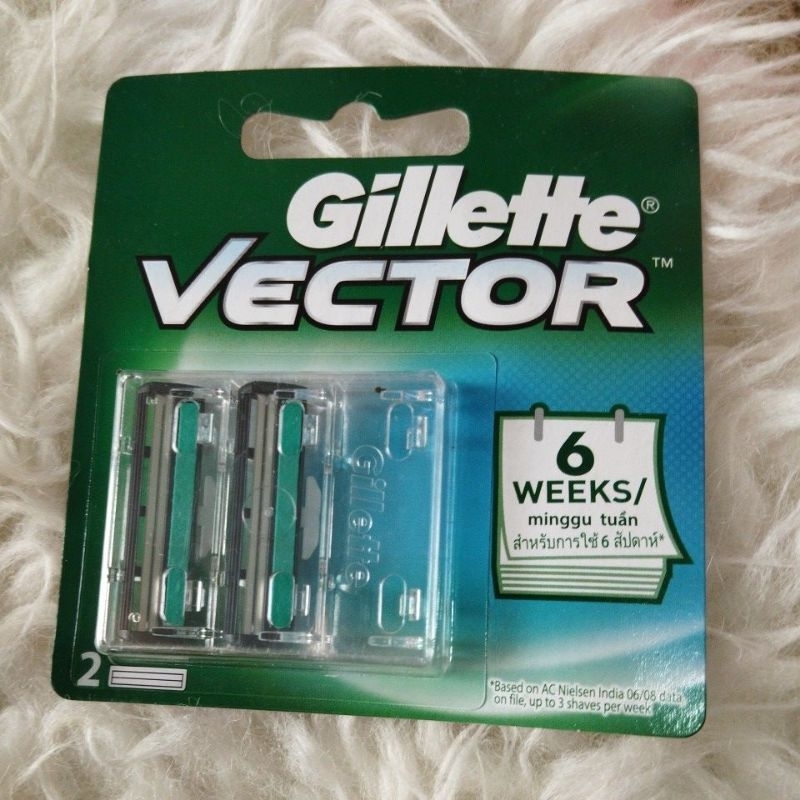 Gillette vector cartridge isi 2 refill alat cukur jenggot kumis pria