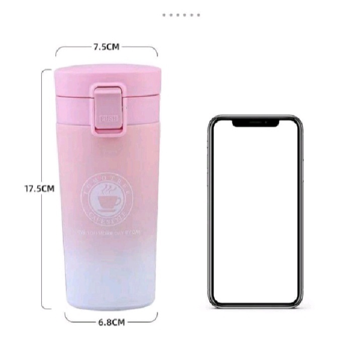 Termos Coffee Mug 380ml Warna Gradasi Tumbler Kecil Mini StainlesSteel Vakum - Botol minum Viral Des