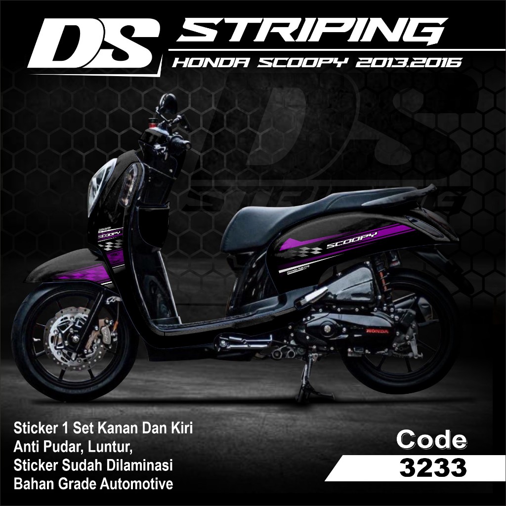 3233 Stiker Striping Scoopy 2013 2014 2015 2016