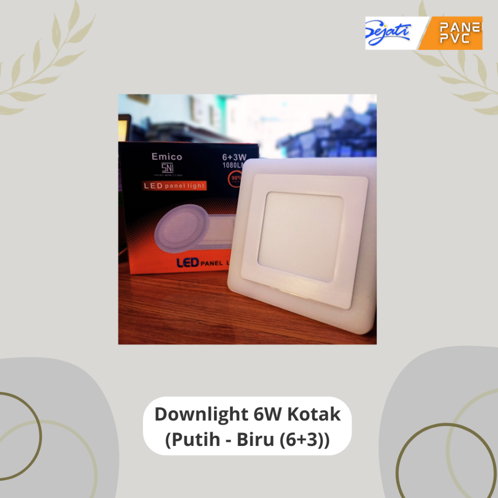 Downlight Kotak 2 warna (6+3)