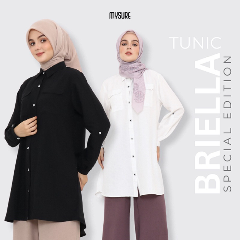 Briella Tunic jasmine arflow Mysure / Tunik ori Mysure / Tunik putih / Tunik hitam