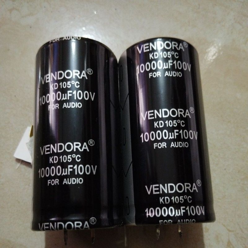 ELKO VENDORA HITAM 10000UF 100V ELCO BODI 3,5 cm