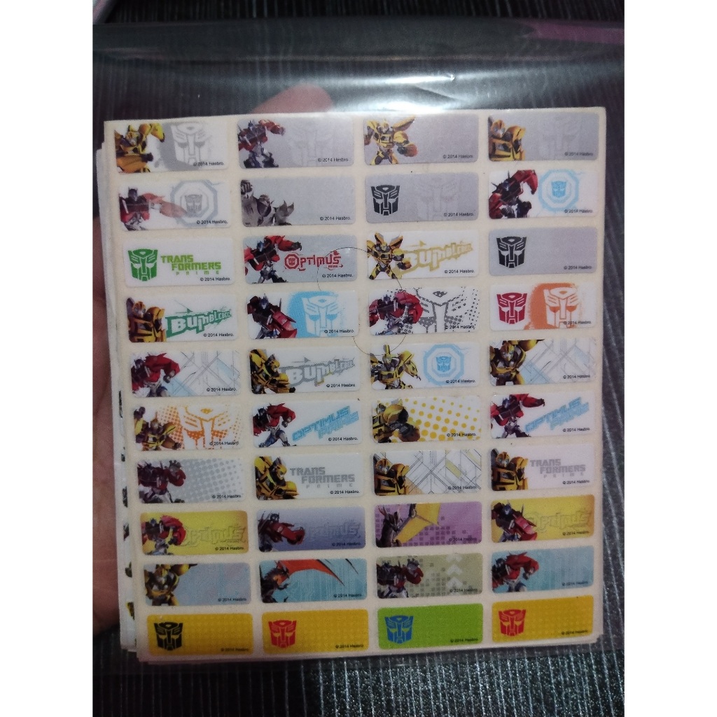 

Stiker Label Nama Anti Air - Waterproof Sticker Name Label - Transformers