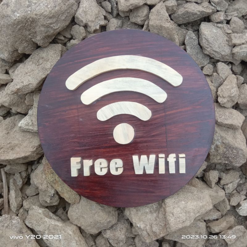 

hiasan dinding wifi kayu Papan nama wifi bisa custom