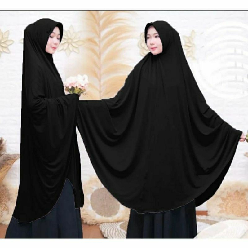 (COD) JUMBO HIJAB INSTAN SYAR'I HAJI UMROH POLOS Bisa Dipakai Sholat Jilbab Jersey Premium Hijab Bes