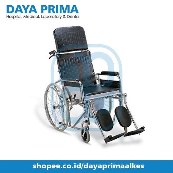 Gea Kursi Roda + Commode Reclaining FS 609GC-46