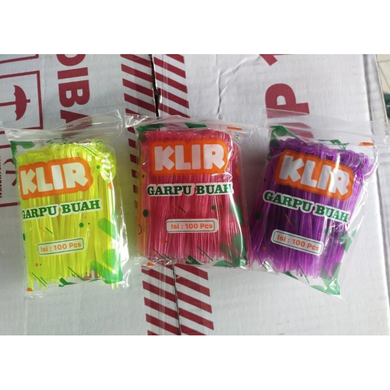 Garpu kue warna isi 100pcs - garpu buah - tusuk - tusukan jajanan - penusuk kue - garpu plastik keci