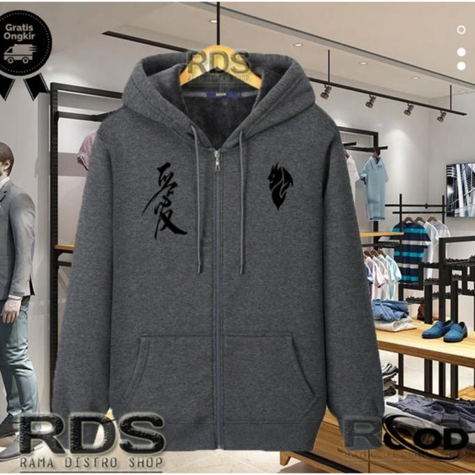 RDS COD.. Jaket distro terbaru logo AC Milan Kirka Cina Keren Text hitam original unisex cewek cowok