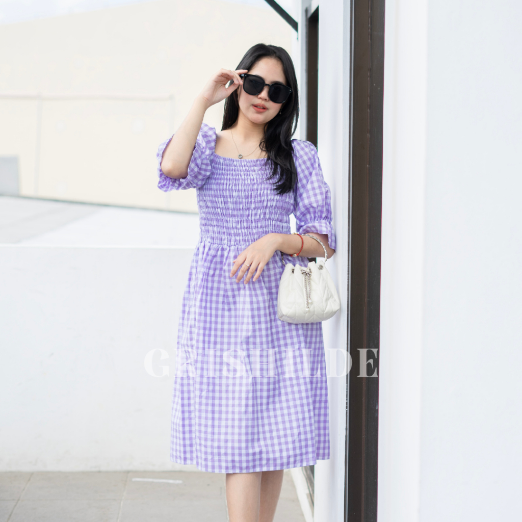 PHARSA Dress Sabrina Korean Style Jumbo Wanita Dres Big Size Gaun Casual A Line Lengan Panjang Overs