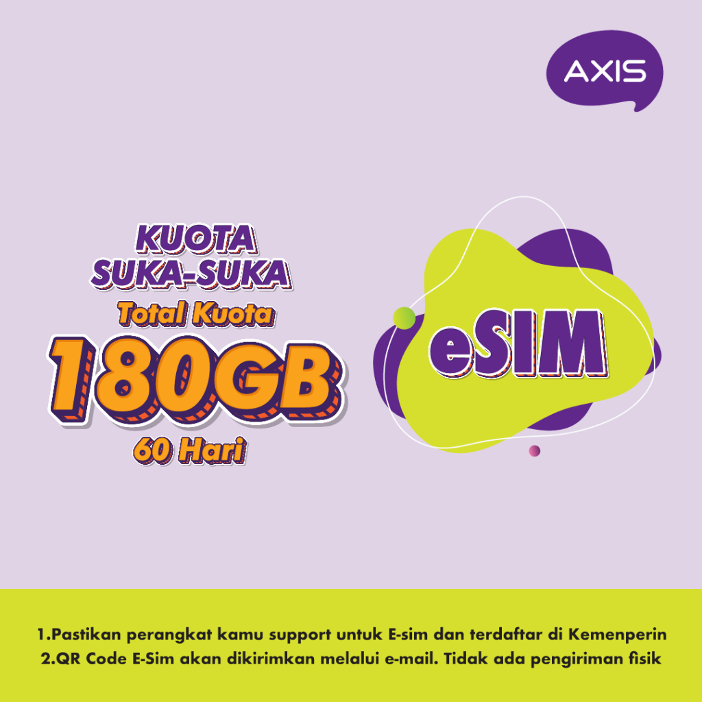 AXIS eSIM Kuota Suka-Suka 12GB 60 hari