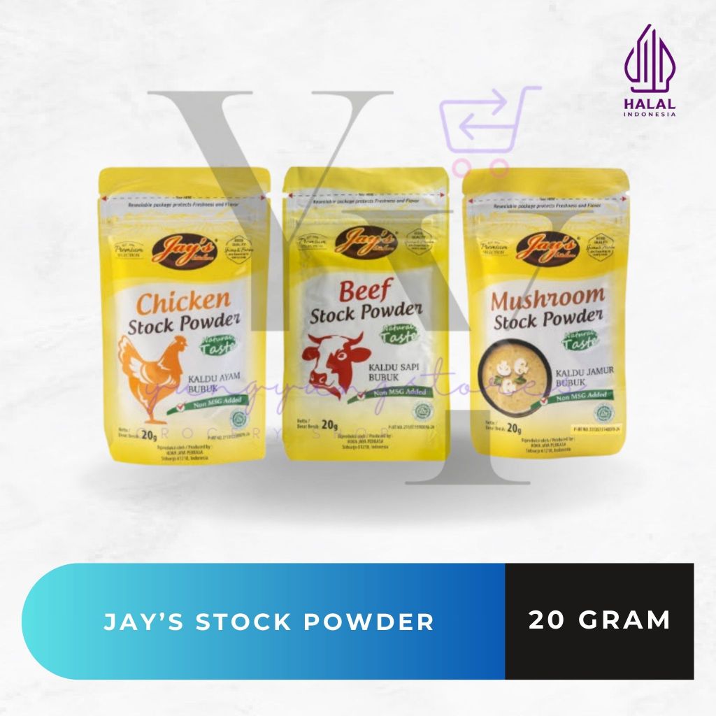 

[ZIPLOCK] Jay's Chicken / Beef / Mushroom Stock Powder 20 gram