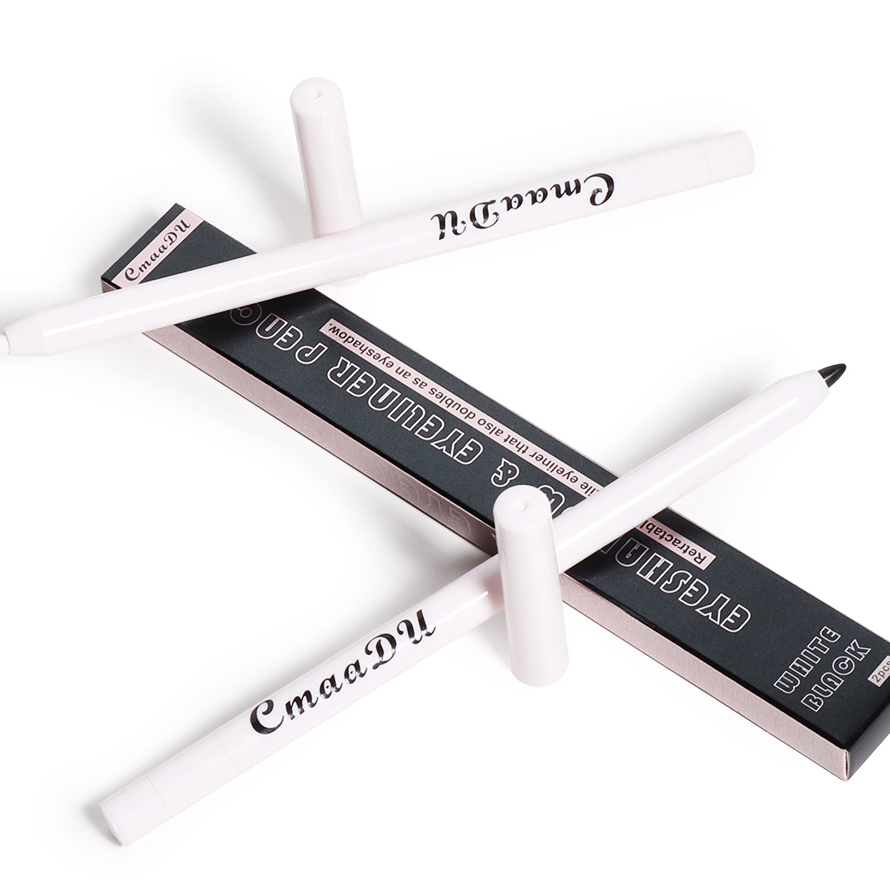 ★★★★★ CMAADU EYESHADOW & EYELINER PENCIL Pensil Matte 2pcs Pencil 2 Warna Hitam & Putih Waterproof (