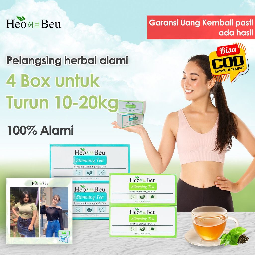 

TEH PELANGSING HEO BEU SLIMMING TEA KOREA ORIGINAL HEO BEO SLIMING TEA BPOM ORI 100% TEH DIET HERBAL PELANGSING BADAN