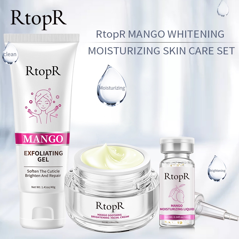 RtopR Paket Pelembab Wajah RtopR Skincare Set Mango Bright Moisturizing Liquid+Mango Exfoliating Cre