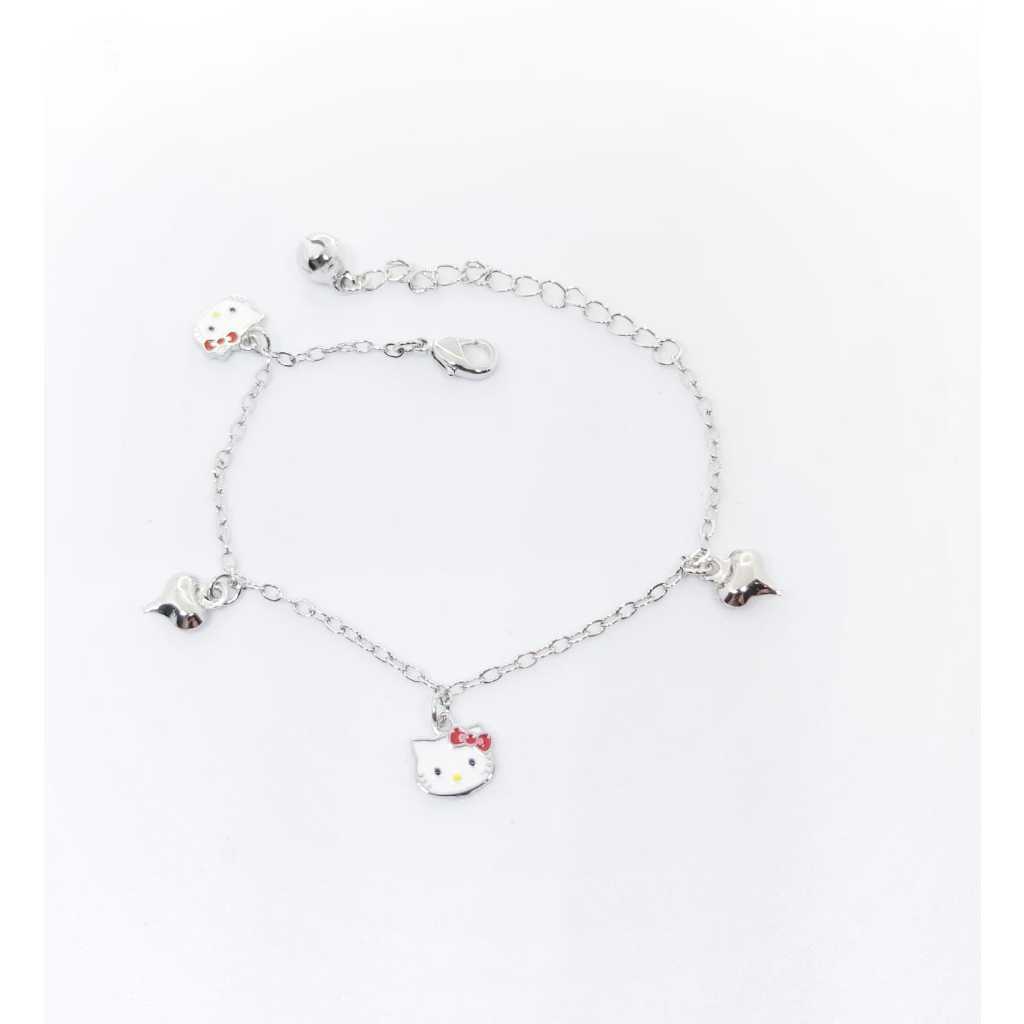 Gelang Tangan Wanita Dewasa Gelang Tangan Rantai Anti Karat Motif Kitty Pita Love 1359
