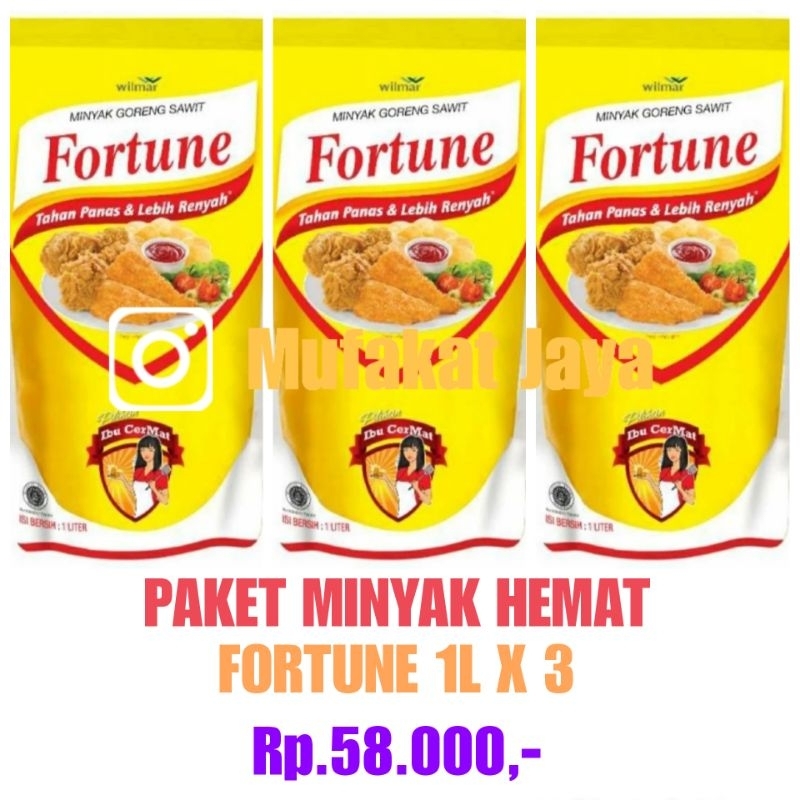 

PAKET HEMAT FORTUNE POUCH 1L X 3