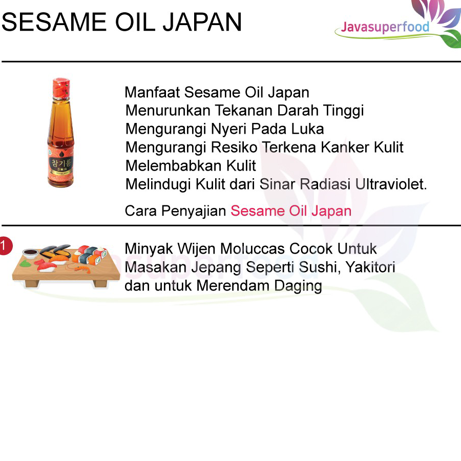 

➤➪✼✰ MINYAK WIJEN JAVA SUPER FOOD 135 ML / SESAME OIL KOREA Hot Sale