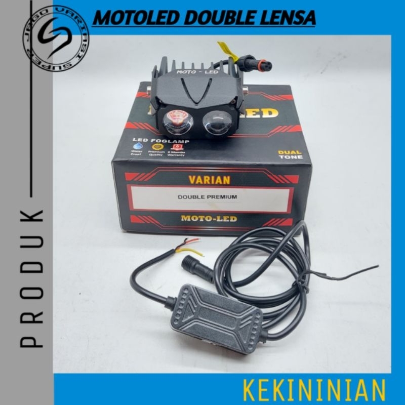 Motoled | Lampu Tembak D2 Laser Motoled Double Premium 20watt 2 Warna Putih Kuning Waterproof