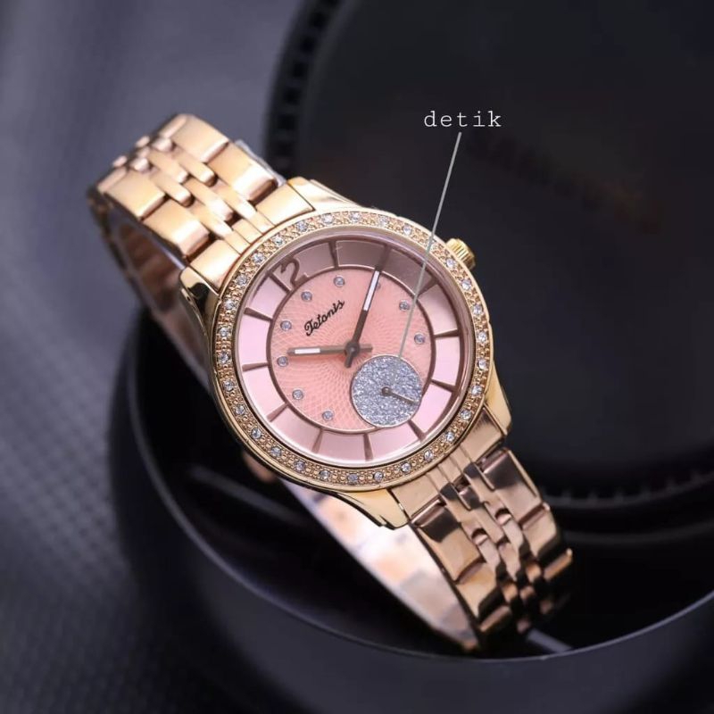 Jam tangan wanita rantai original tetonis detik bawah aktif