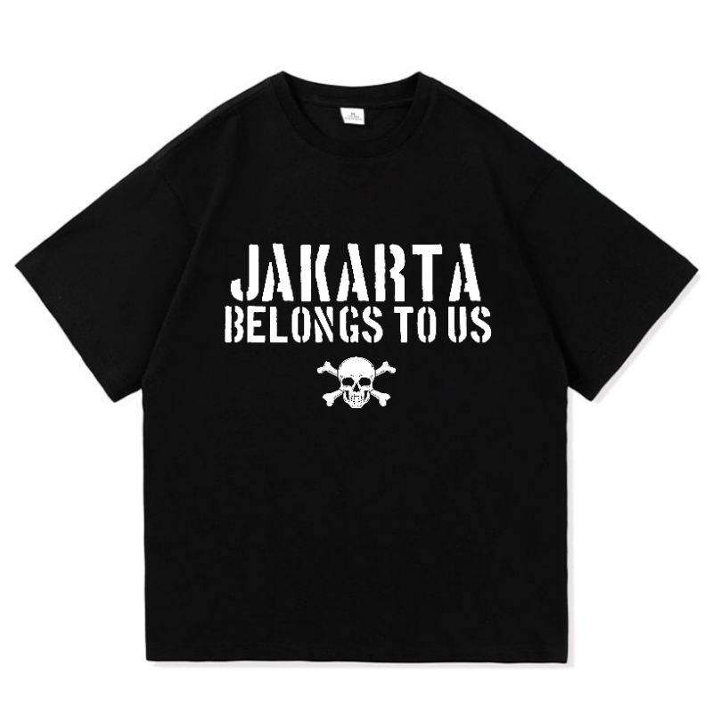 Kaos Casual Jakarta Belongs To Us Cotton Combad Hitam