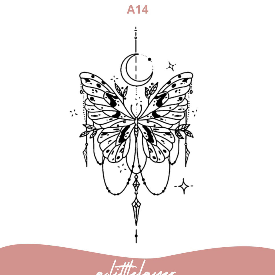 ➞✧✴ Aesthetic Butterfly tattoo tato kupu-kupu nevertheless tattoo songkang butterfly tattoo nabi tat