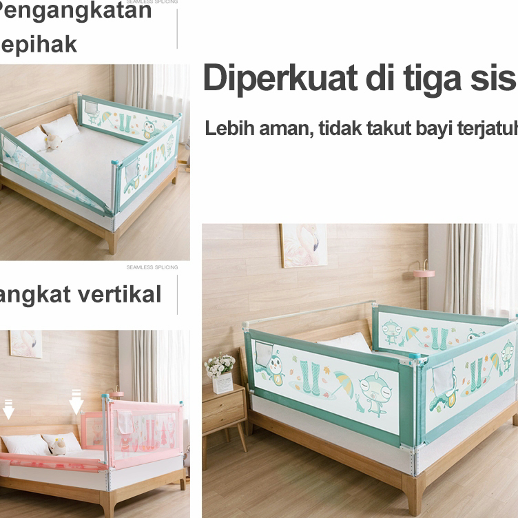 Stok Banyak Tinggi 105cm Bedrail pembatas kasur pagar bayi pagar kasur pengaman baby pagar pembatas 