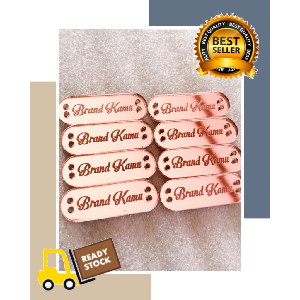 [TERMURAH] Label Akrilik Rebranding Hijab ROSE GOLD/ Baju/ Gamis Label Baju Acrylic