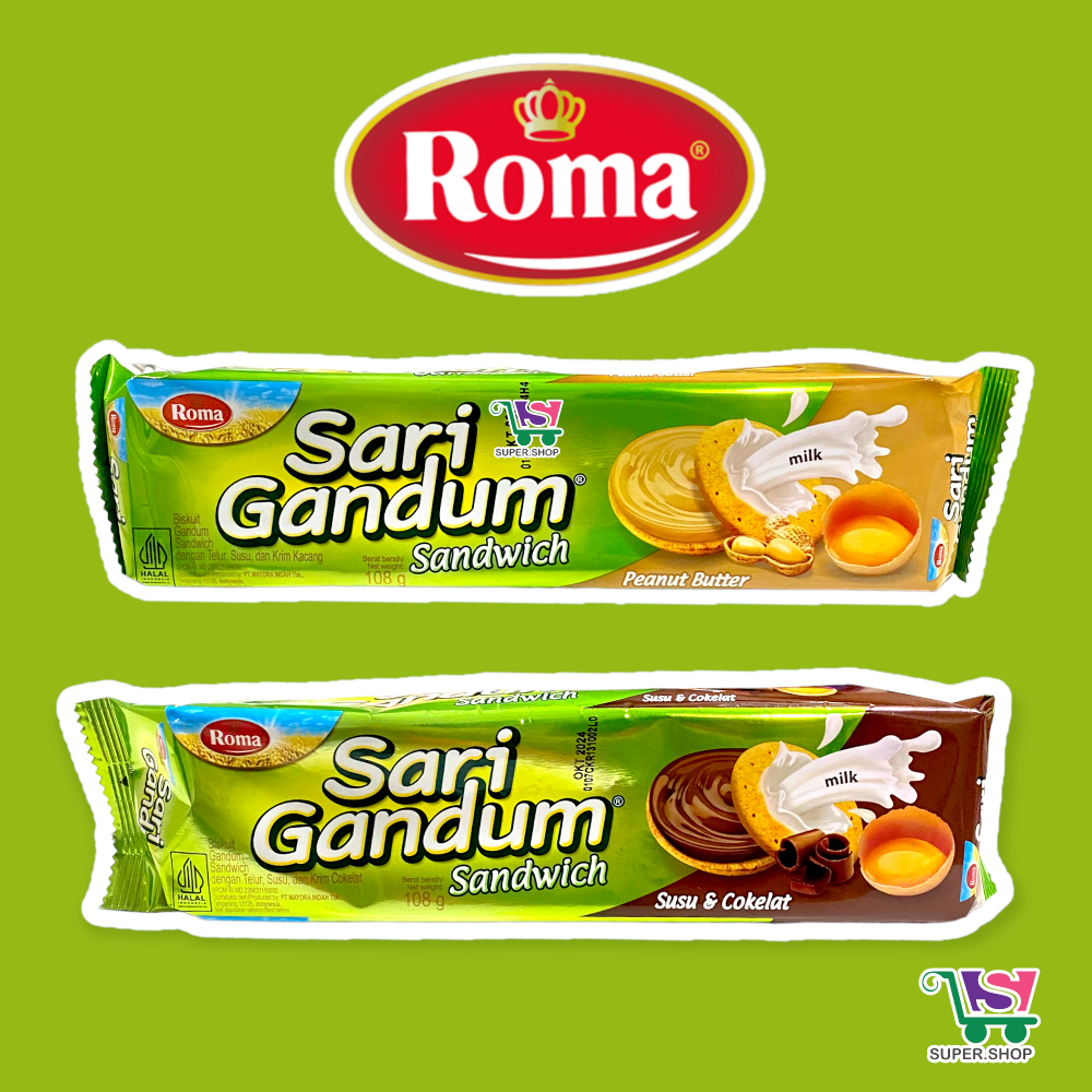 

Roma Sari Gandum Sandwich Susu Cokelat 108 Gram