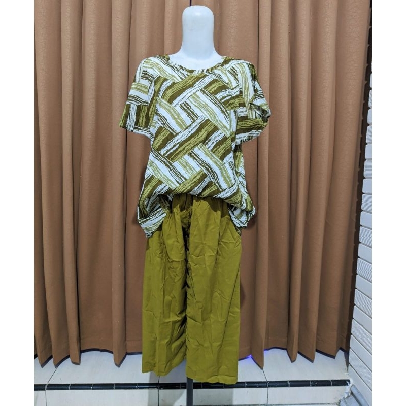 setelan babydoll 7/8 rayon premium