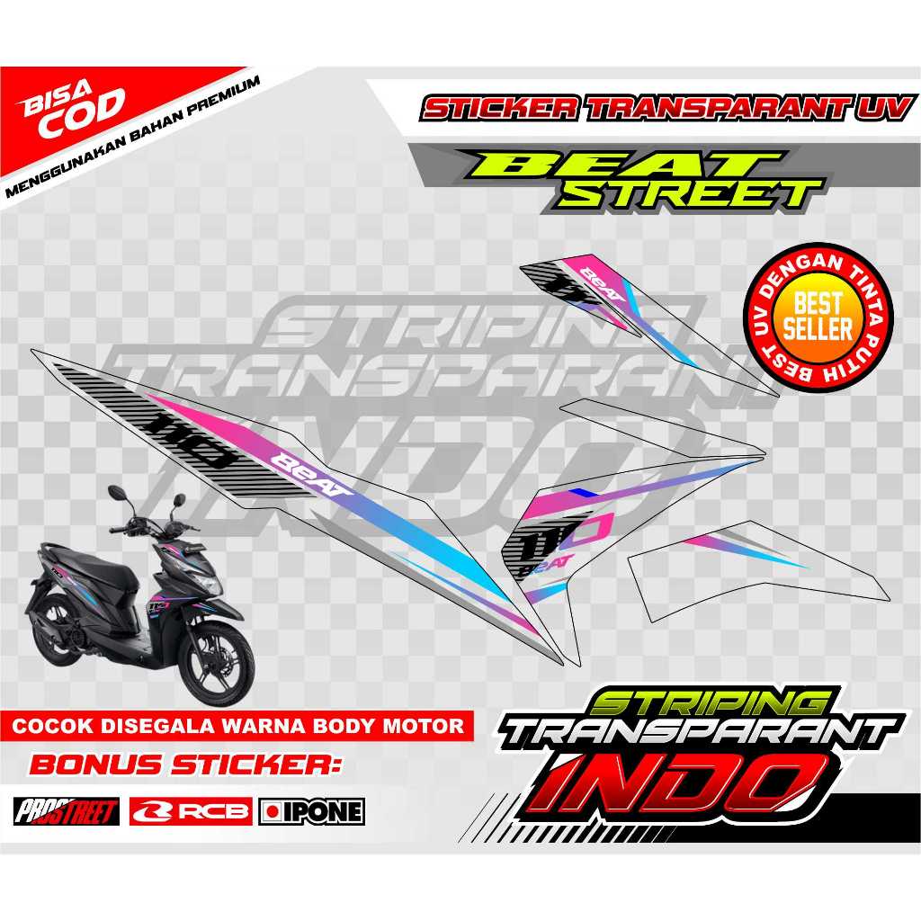 STRIPING VARIASI HONDA BEAT STREET / STIKER LIST MOTOR HONDA BEAT STREET