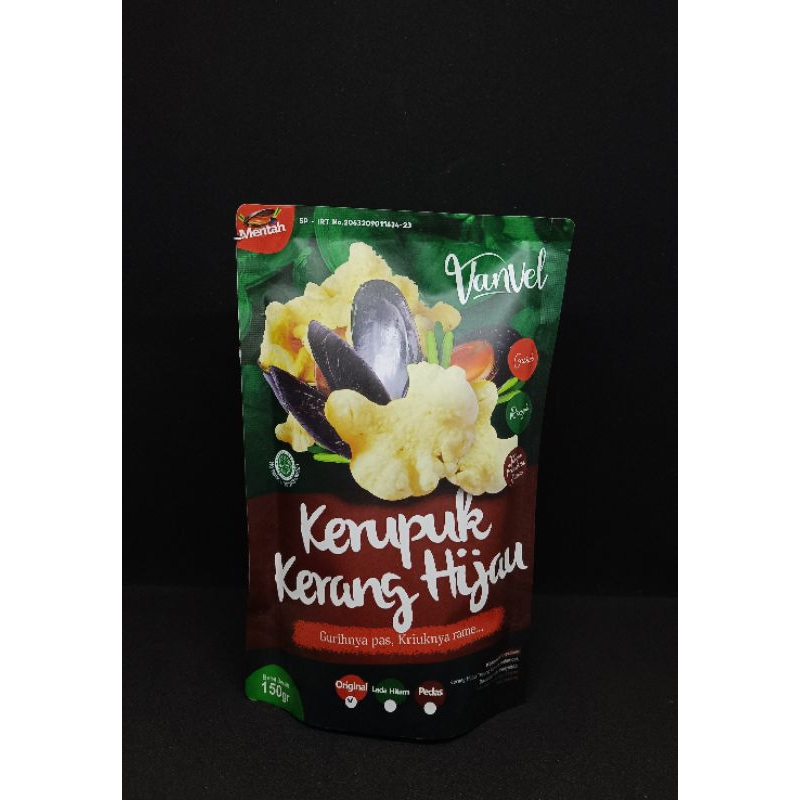 

Kerupuk Kerang Ijo Lada Hitam Original Mentah 150 gram