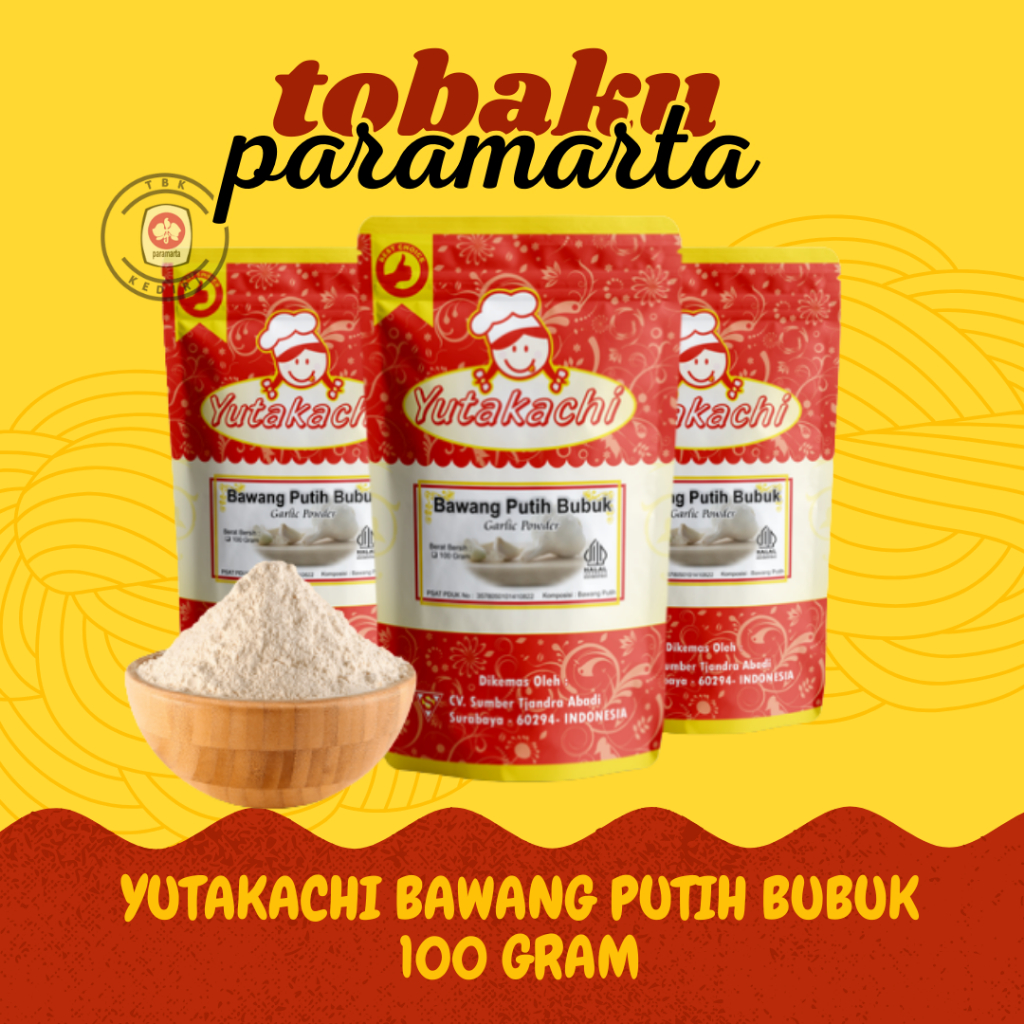 

BUBUK BAWANG PUTIH YUTAKACHI 100 GRAM / BUBUK BAWANG PUTIH