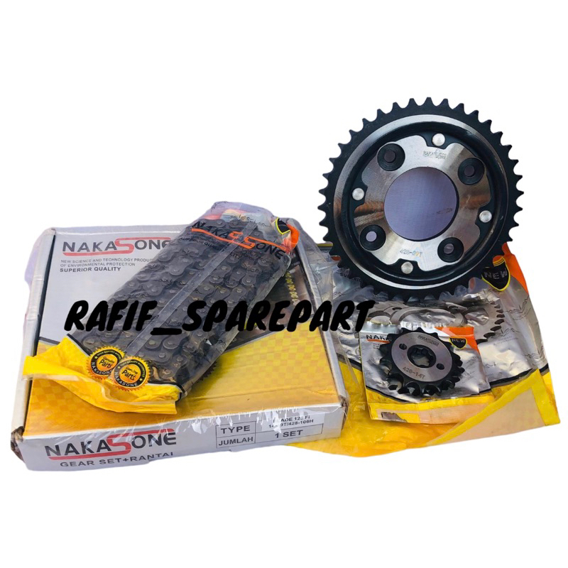 GIR PAKET GEAR SET CHAIN KIT HONDA BLADE 125 FI NAKASONE (H)