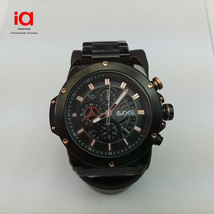 JAM TANGAN EVOKE EV5002MA1-3BK PRIA ORIGINAL