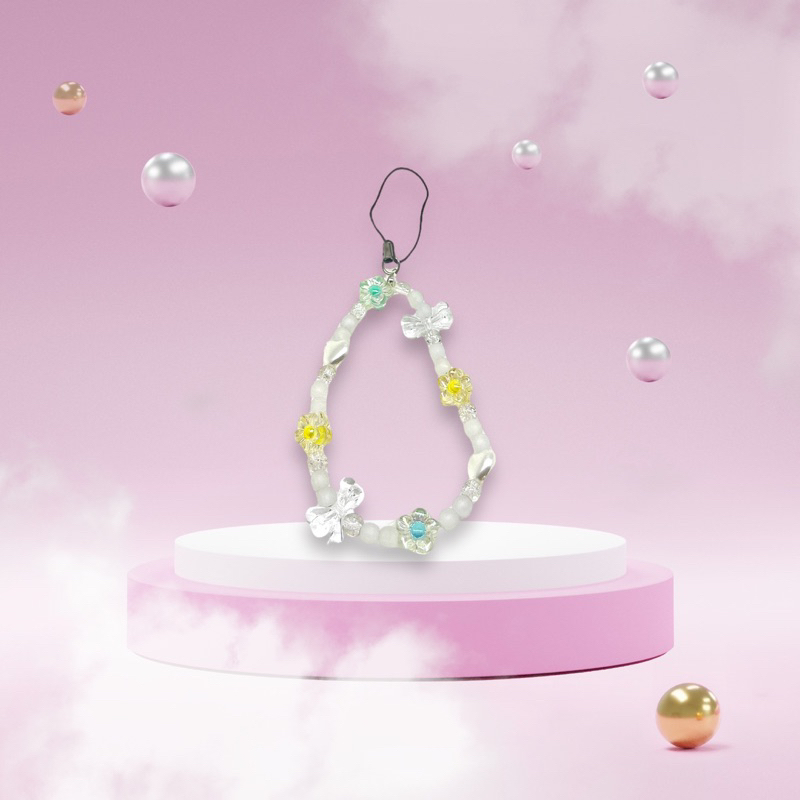 gantungan hp charm handphone mote beads cute korean manik lucu