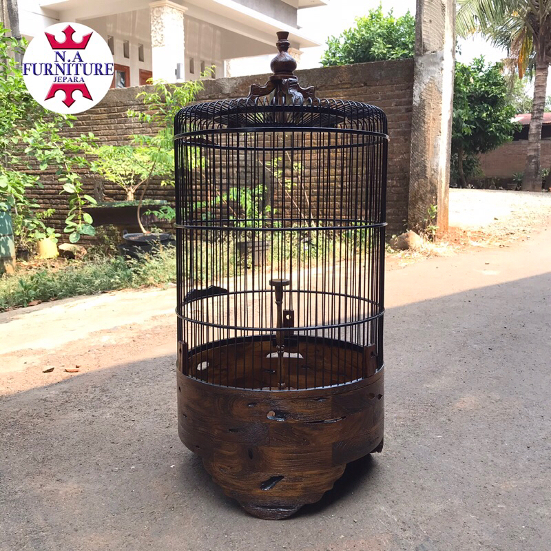 sangkar branjangan kayu jati pendek,sangkar burung branjangan klasik