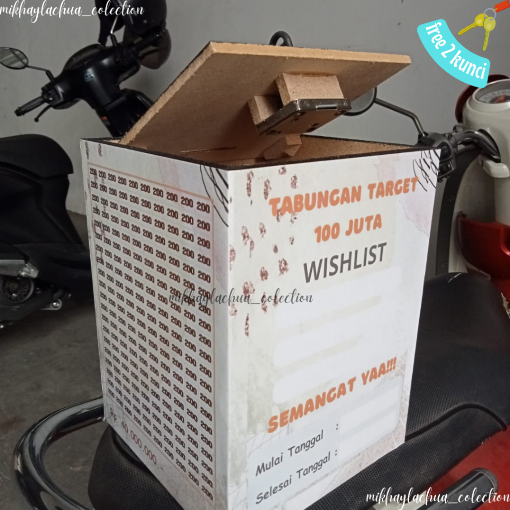 Celengan Viral Target Besar + Kunci Celengan Ukuran Jumbo 15x15x20cm Target 100jt 50jt 200jt Celenga