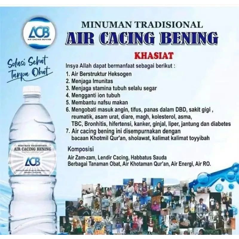 

Air cacing bening original 330 ml untuk panas demam dan typus dll