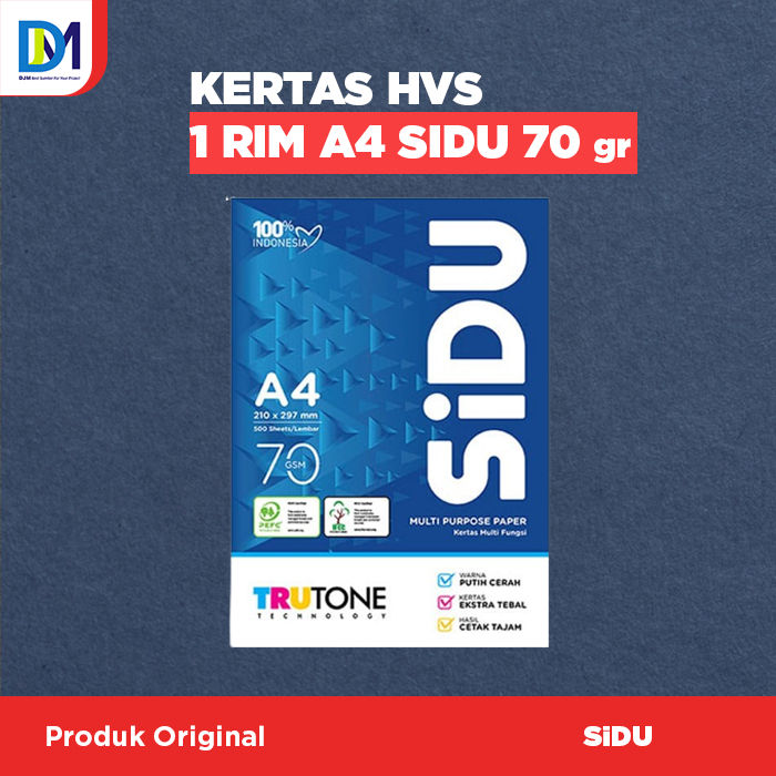 

Kertas HVS Sidu A4 70gr Available HVS Sidu A4 70 gram Original