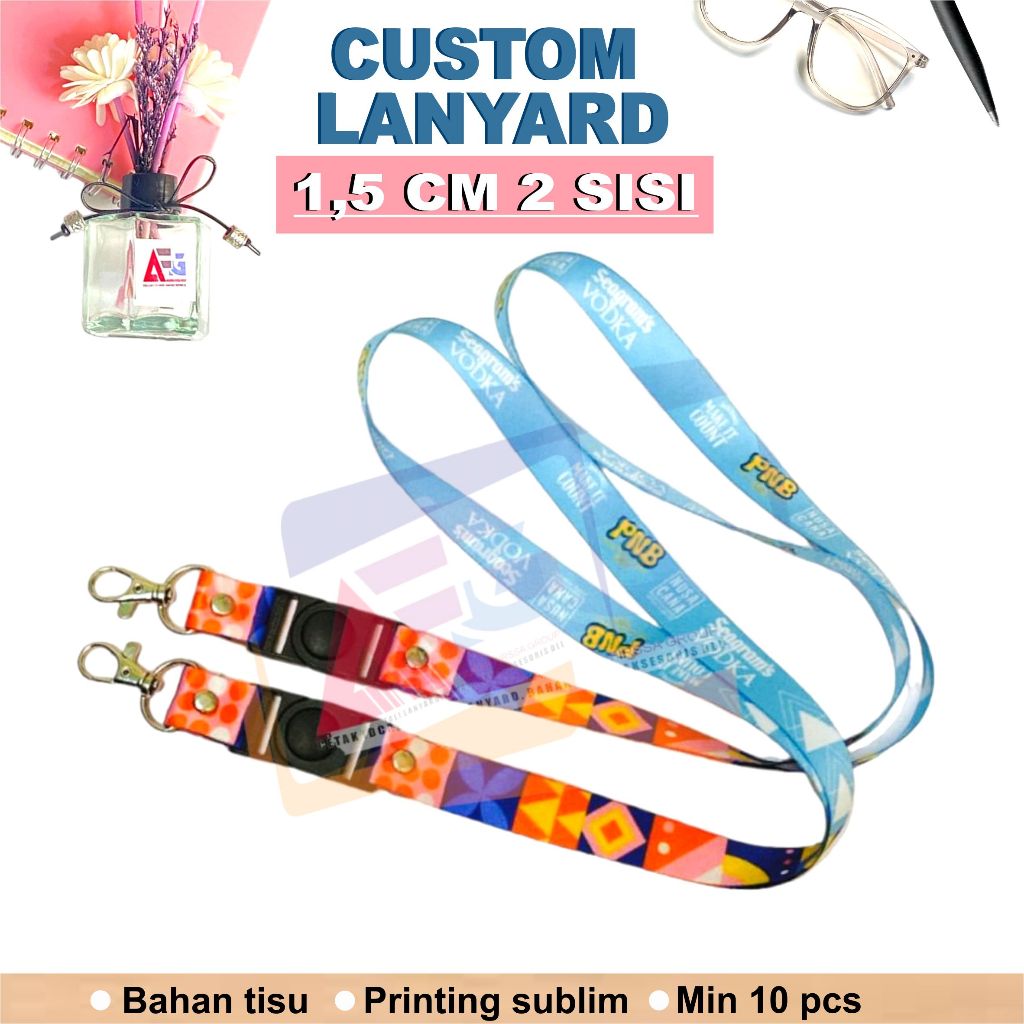 

SATUAN TALI LANYARD CUSTOM, CETAK LANYARD ID CARD PRINTING SUBLIM FULL COLOR