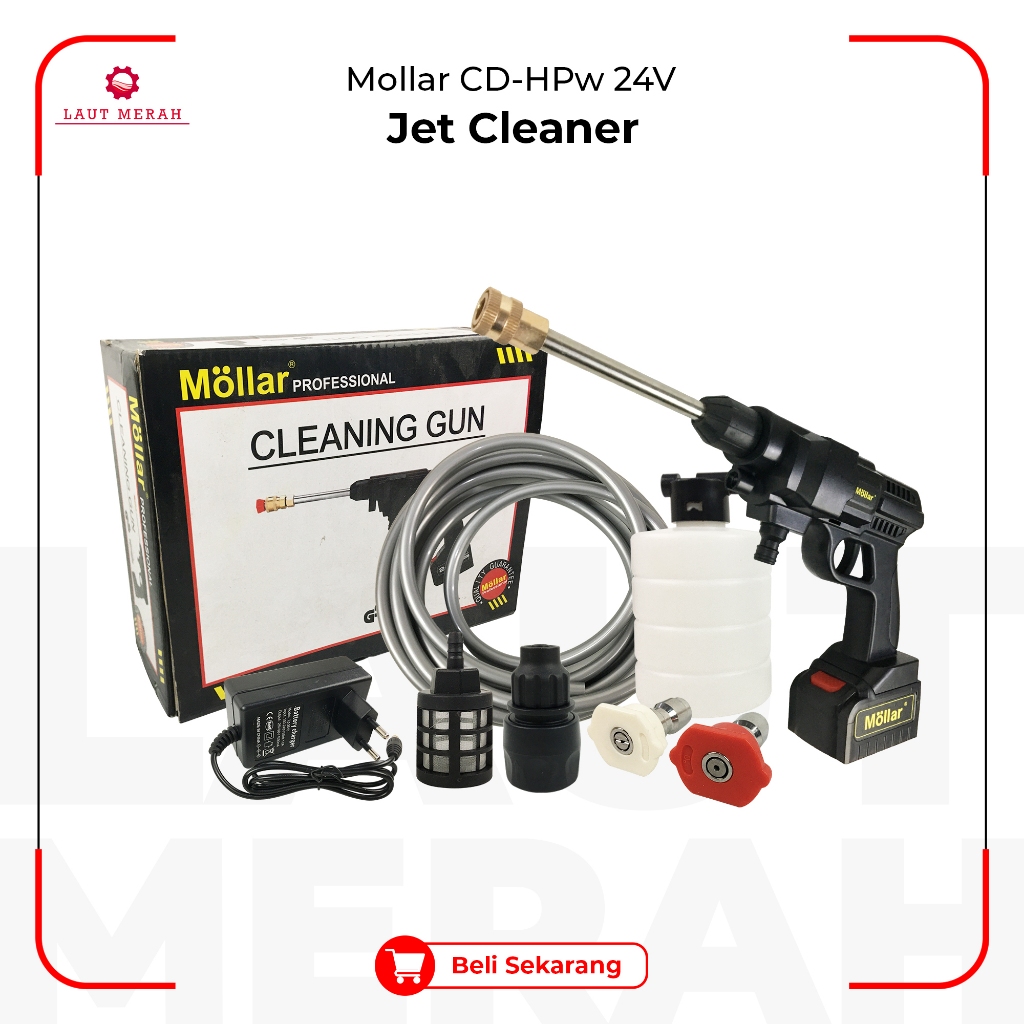 MOLLAR HPW Mesin Cuci Steam Motor Baterai 24V Cordless Jet Cleaner Original