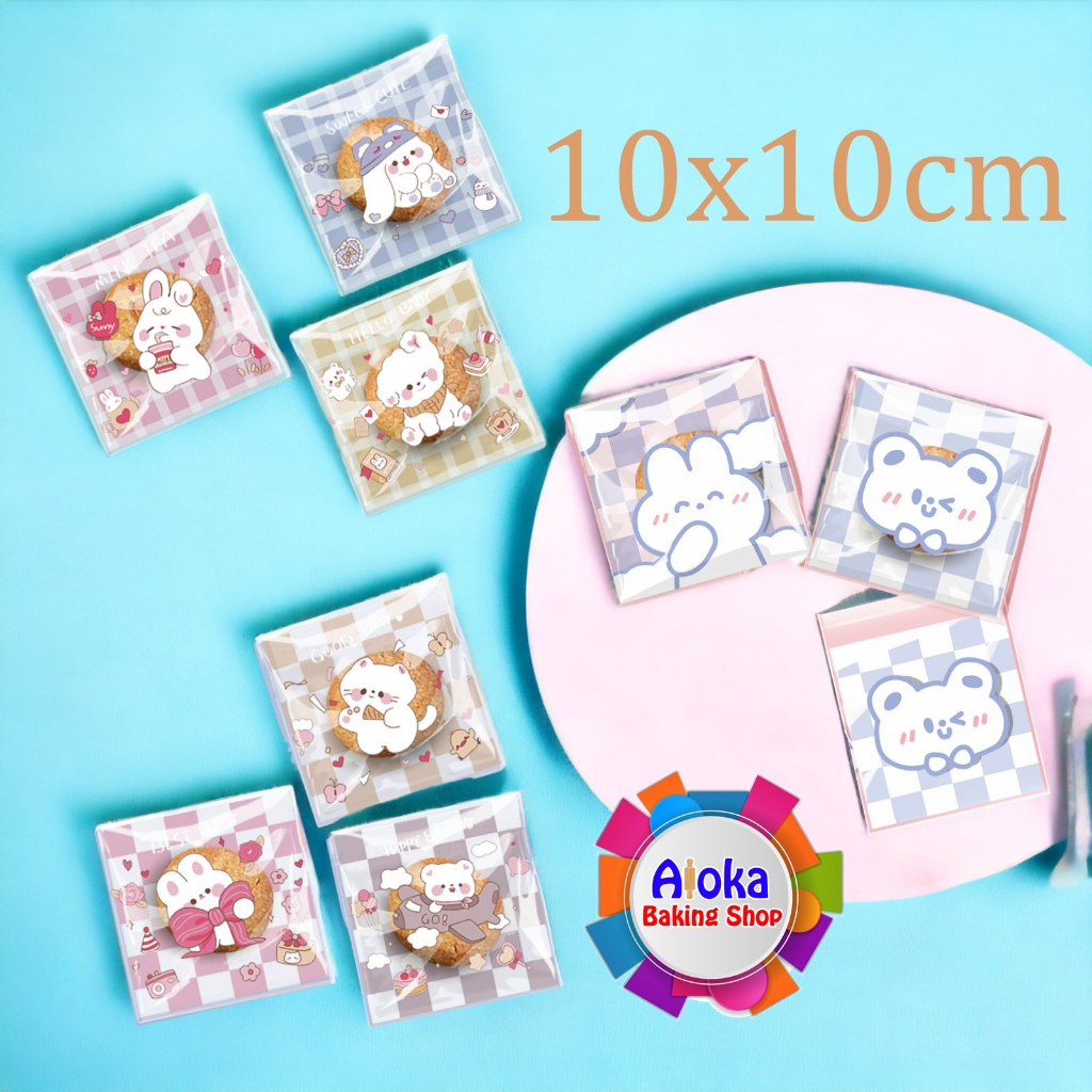 100 Pcs 10X10 Cookies bag / plastik kue kering / Kemasan kue lucu SERI 4