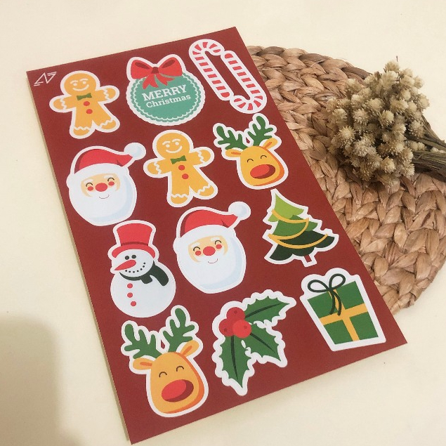 

Stiker Toples Natal Santa Sticker Label Toples Natal Merry Christmas