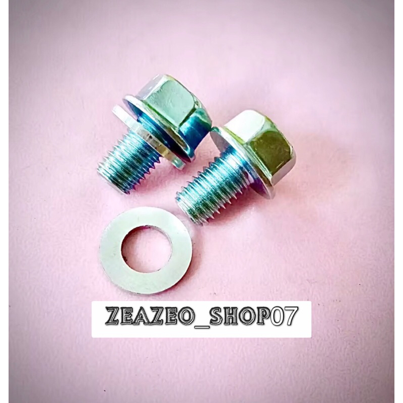 (2pcs) Baut Oli Gardan Beat Baut Oli Gardan+Ring Alumunium -Vario-Scoopy-Spacy-Pcx