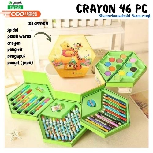 

FREE ONGKIR , SHENAR CRAYON SET 46 PCS TERLARIS MURAH UNIK PENSIL WARNA CRAYON SET 4 SUSUN CAT AIR LUKISAN SPIDOL ALAT GAMBAR SEKOLAH VIRAL UNIK MODERN - BISA BAYAR DI TEMPAT