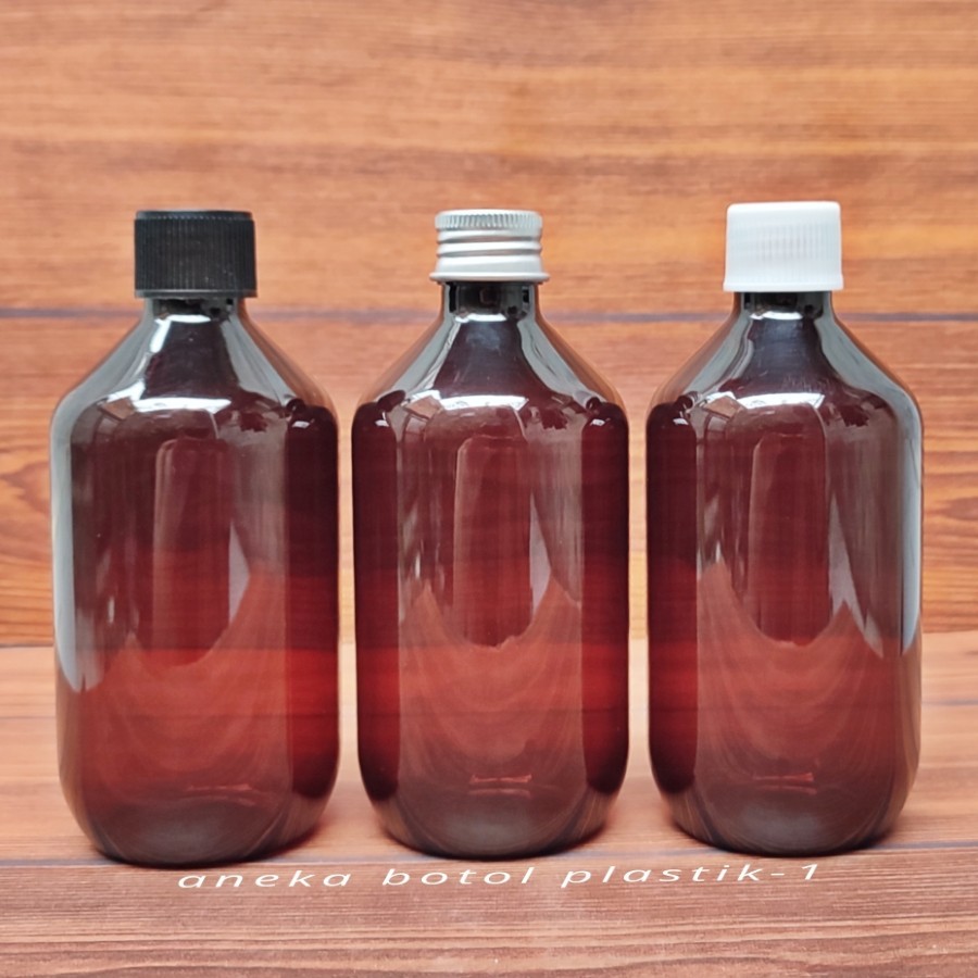 Botol Ulir 300ml Pet Plastik / Botor Pet Plastik 300ml Mada Amber Tutup Ulir Plastik Dan Almunium