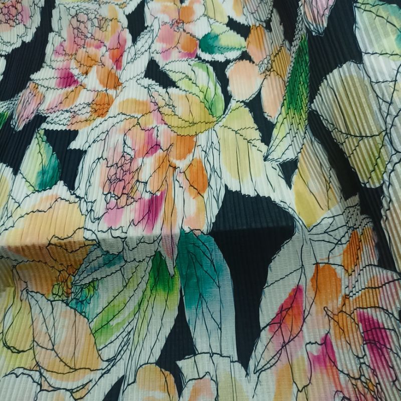 kain plisket impor / kain plisket / kain plisket motif / kain bahan / hijab plisket