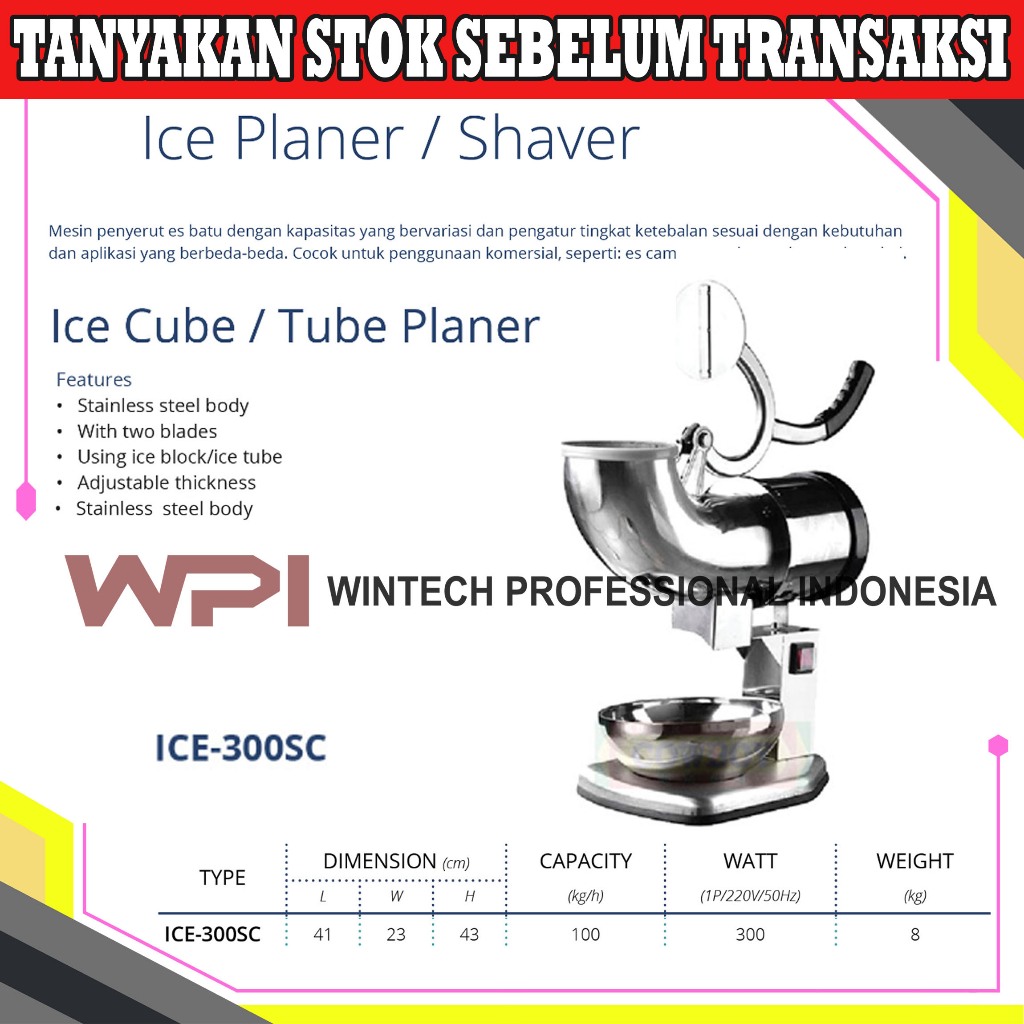 Gea ICE-300SC Ice Shaver Ice Planner / Mesin Penyerut Es Batu / Mesin Serut Es / Mesin Serut Es Salj
