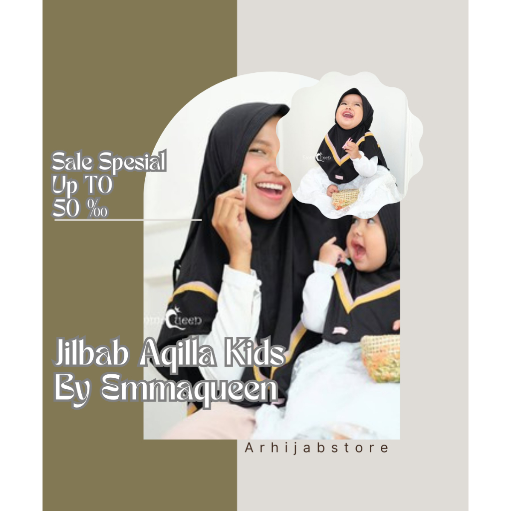 EMMAQUEEN - JILBAB AQILA KIDS - JILBAB ANAK -  JILBAB PREMIUM ASHLEY CREPE