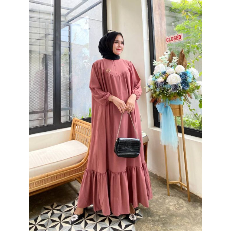 Gamis Jumbo Ld 130cm Kain Crinkle Airflow